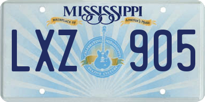 MS license plate LXZ905