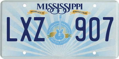 MS license plate LXZ907