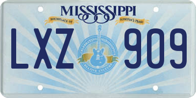 MS license plate LXZ909