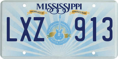 MS license plate LXZ913