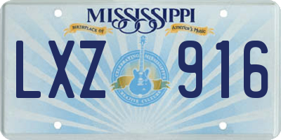 MS license plate LXZ916