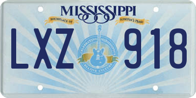 MS license plate LXZ918