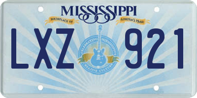 MS license plate LXZ921