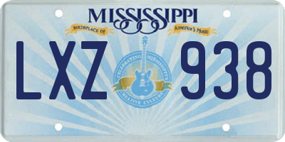 MS license plate LXZ938