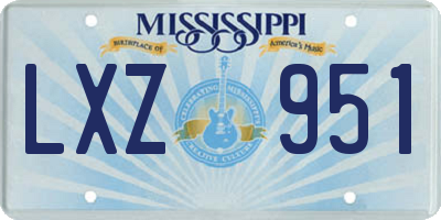 MS license plate LXZ951