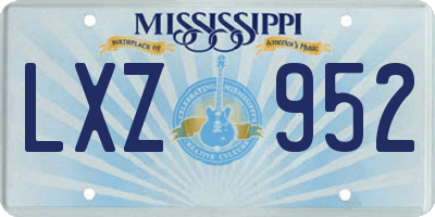 MS license plate LXZ952