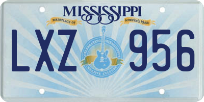 MS license plate LXZ956