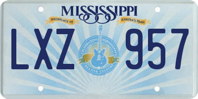 MS license plate LXZ957