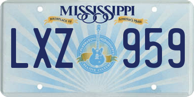 MS license plate LXZ959