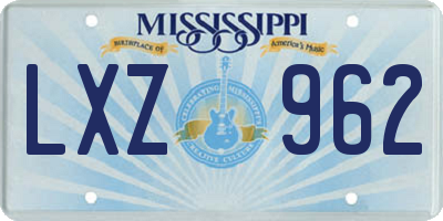 MS license plate LXZ962