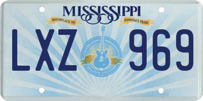 MS license plate LXZ969