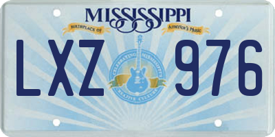 MS license plate LXZ976