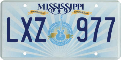 MS license plate LXZ977