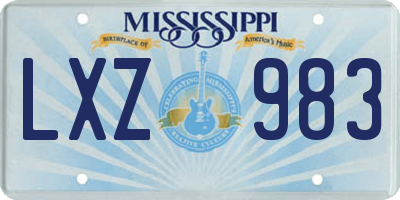 MS license plate LXZ983