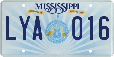 MS license plate LYA016