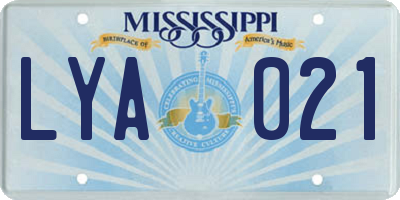 MS license plate LYA021