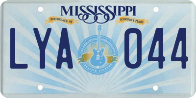 MS license plate LYA044