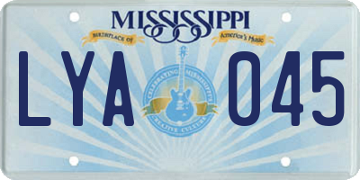 MS license plate LYA045