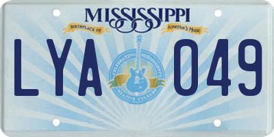 MS license plate LYA049