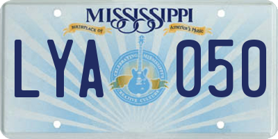 MS license plate LYA050
