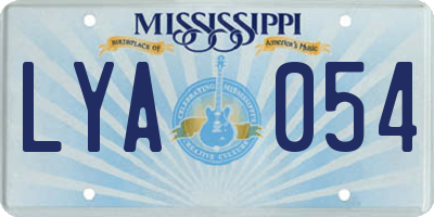MS license plate LYA054