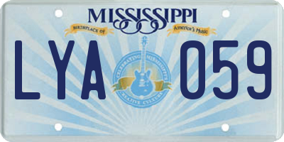 MS license plate LYA059