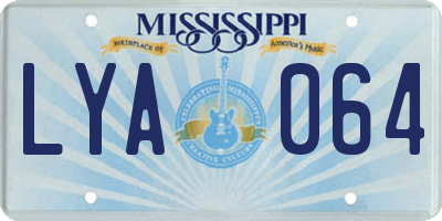 MS license plate LYA064