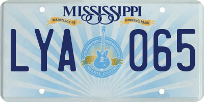 MS license plate LYA065