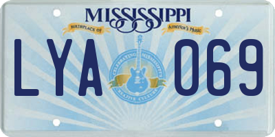 MS license plate LYA069
