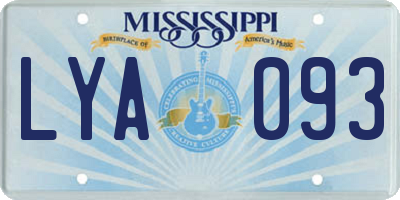 MS license plate LYA093