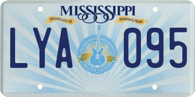 MS license plate LYA095