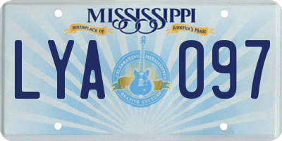 MS license plate LYA097
