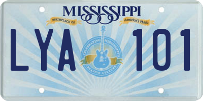 MS license plate LYA101