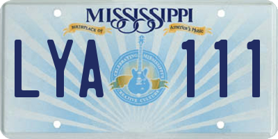 MS license plate LYA111