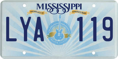 MS license plate LYA119