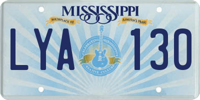 MS license plate LYA130