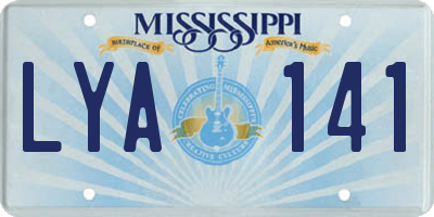MS license plate LYA141