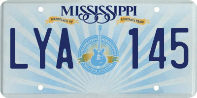 MS license plate LYA145