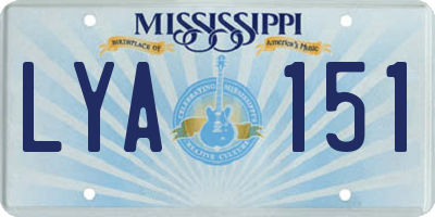 MS license plate LYA151