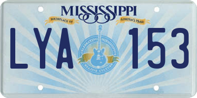 MS license plate LYA153