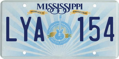 MS license plate LYA154
