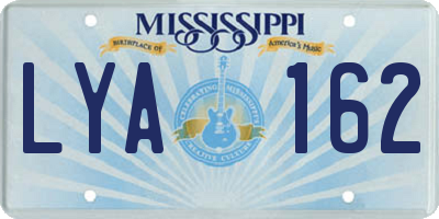 MS license plate LYA162