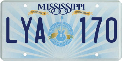 MS license plate LYA170