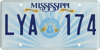 MS license plate LYA174