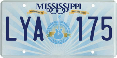 MS license plate LYA175