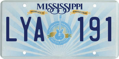 MS license plate LYA191