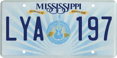 MS license plate LYA197