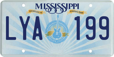 MS license plate LYA199