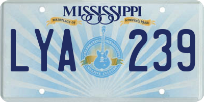 MS license plate LYA239