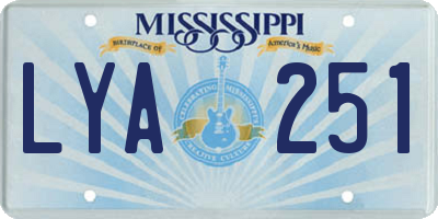 MS license plate LYA251